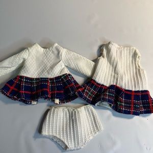 Vintage baby doll two outfits 3 piece small doll